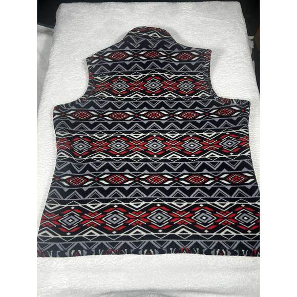 Jane Ashley Womens Multicolor Geometric Front Pockets Full Zip Vest Jacket Sz XL - Picture 10 of 11